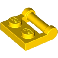 Lego destička 1x2 s tyčinkou (madlem), žlutá (4501232)